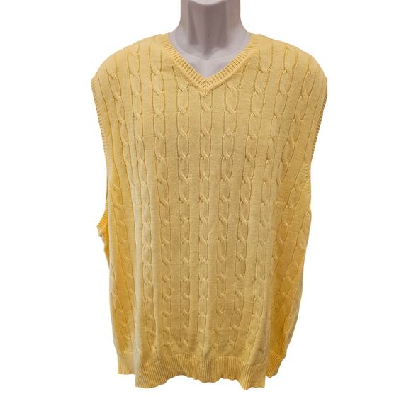 NWT club room XXL yellow proffesional casual layering sweater vest pullover warm - Picture 1 of 7